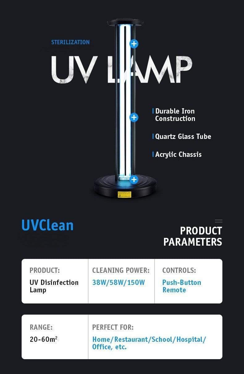 UVClean House UV-C Sanitizing Light Disinfection: Business Bundle Best UVC Sanitizer Sterilizer PPE UV-C Kills Germs Viruses Bacteria Mold