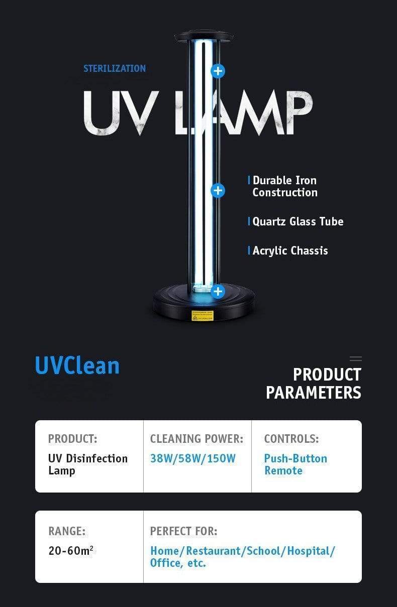 UVClean House UV-C Sanitizing Light Disinfection: Safe Home Bundle Best UVC Sanitizer Sterilizer PPE UV-C Kills Germs Viruses Bacteria Mold