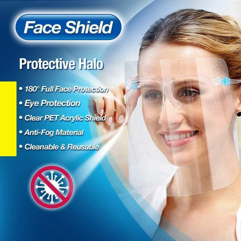 UVClean Health Protective Face Shield, Fully Transparent (5pcs set) Best UVC Sanitizer Sterilizer PPE UV-C Kills Germs Viruses Bacteria Mold